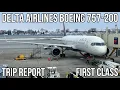 TRIP REPORT Delta Airlines Boeing 757-200 FIRST CLASS Minneapolis MSP - Atlanta ATL