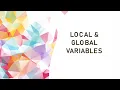 PART 03 Local Global Variables