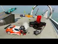 Racing Down Huge Dangerous Ramp