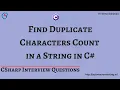11 Find Duplicate Characters Count in a String in C C Interview Questions