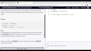 40 - Learn Basic JavaScript Access Array Data with Indexes