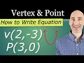 Write the Quadratic Equation for the Parabola Given the Vertex and a Point