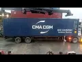 LIFTING EMPTY CMA 40 FOOTER BY DRF450 KALMAR REACH STACKER