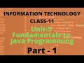 UNIT-5 FUNDAMENTALS TO JAVA PROGRAMMING CLASS - 11 IT 802 CBSE INFORMATION TECHNOLOGY PART 1
