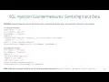 Data Protection - SQL Injection Countermeasures