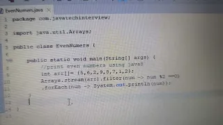 print even numbers using java8 javatechinterview
