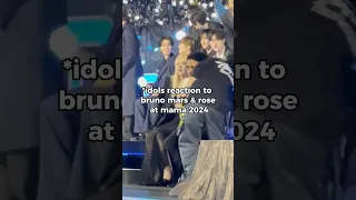 Idols Reacting To Bruno Mars And Rose At MAMA AWARS 2024 Kpop Rosé Brunomars Apt 