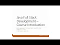 Java Full Stack Development Course 2025 Learn Backend Frontend with Projects