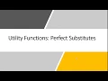 Utility Functions Perfect Substitutes