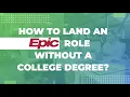 How to land an Epic EHR role without a college degree