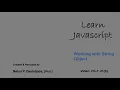 Learn Javascript Working with String Object - A9A A For loop