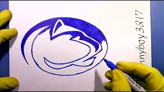 How to Draw Penn State Logo Nittany Lions Easy Step By Step Tutorial Fan Art 2026 Sports College