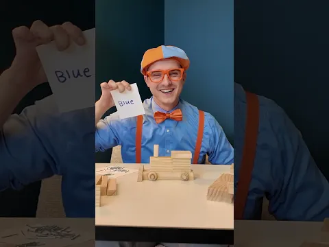 Blippi Builds a Special Blue Train! 🚂  #forkids #shorts #vehicles #crafts