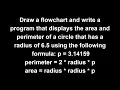 PLD Write a Java program that displays the area and perimeter of a circle Java Programming V14
