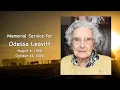 Memorial Service for Odessa Leavitt