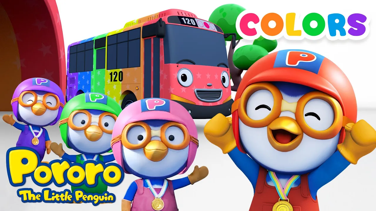 The Wheels on The Bus | Learn Colors with Pororo | Color Song | Learnings for Kids The Wheels on The Bus | Learn Colors with Pororo | Color Song | Learnings for Kids