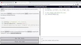 45 - Learn Basic JavaScript Manipulate Arrays With shift