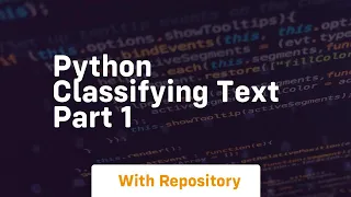 Python classifying text part 1