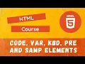 16 Represent Programming Code with HTML Elements like Code Pre kbd var and Samp Elements - HTML