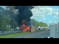 Jacksonville man suffers critical injuries in fiery semi-truck crash on I-95 in St Johns County