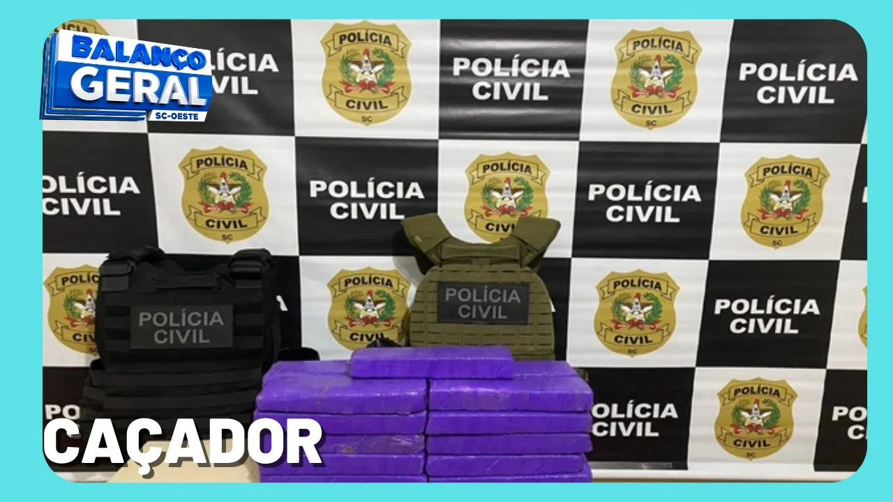 Polícia Civil apreende 20 kg de maconha após perseguição em Caçador