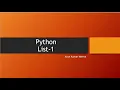 32 Python-Introduction to List