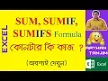 How to use SUM SUMIF and SUMIFS functions in Excel MS Excel Tutorial Bangla