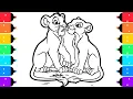 The Lion King Coloring Pages Coloring Simba Meets Nala