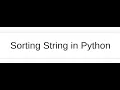 Sort String in Python One Liner