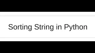 Sort String in Python One Liner