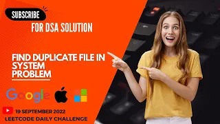 609 Find Duplicate File in System DSA Leetcode Daily Challenge Code in the description