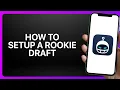 How To Setup A Rookie Draft In Sleeper Fantasy Sports App Tutorial