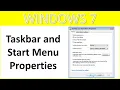 TASKBAR AND START MENU PROPERTIES WINDOWS 7