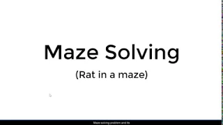 Maze Solving - Rat in a Maze