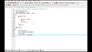 How to add two numbers without using plus operator