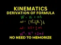 DO NOT MEMORIZE KINEMATICS FORMULA