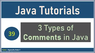 Java Tutorials Types of Comments in Java