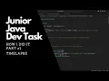 Junior Java Dev pre interview task Timelapse Part 1