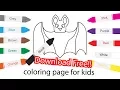 Coloring Page Of Halloween Bat And Download Free Coloring Page