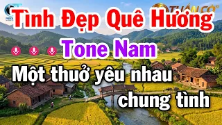 Karaoke Tình Đẹp Quê Hương Tone Nam Nhạc Sống Beat Dễ Hát