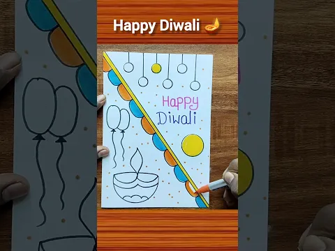 Diwali Card Making / Diwali Ki Drawing / Diwali Greeting Card / Happy Diwali Card #shorts #card