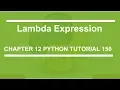 Lambda Expression Python tutorial 150