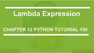 Lambda Expression Python tutorial 150
