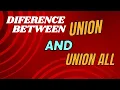 Explain Difference between union and union all in SQL Data science series
