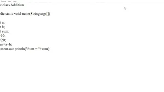 Addition of Two Numbers in Java Using Notepad and Command Prompt