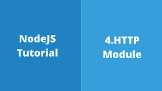 4 NodeJS - How to create web server and api using HTTP module