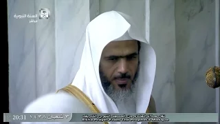 صلاة العشاء للشيخ عبدالباري الثبيتي اليوم السبت 1438 8 3 المسجد النبوي من سورة القصص 