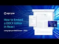 How to Embed a DOCX Editor in React Using WebViewer Apryse