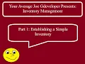 Part 1 - Establishing a Simple Inventory