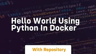 Hello world using python in docker